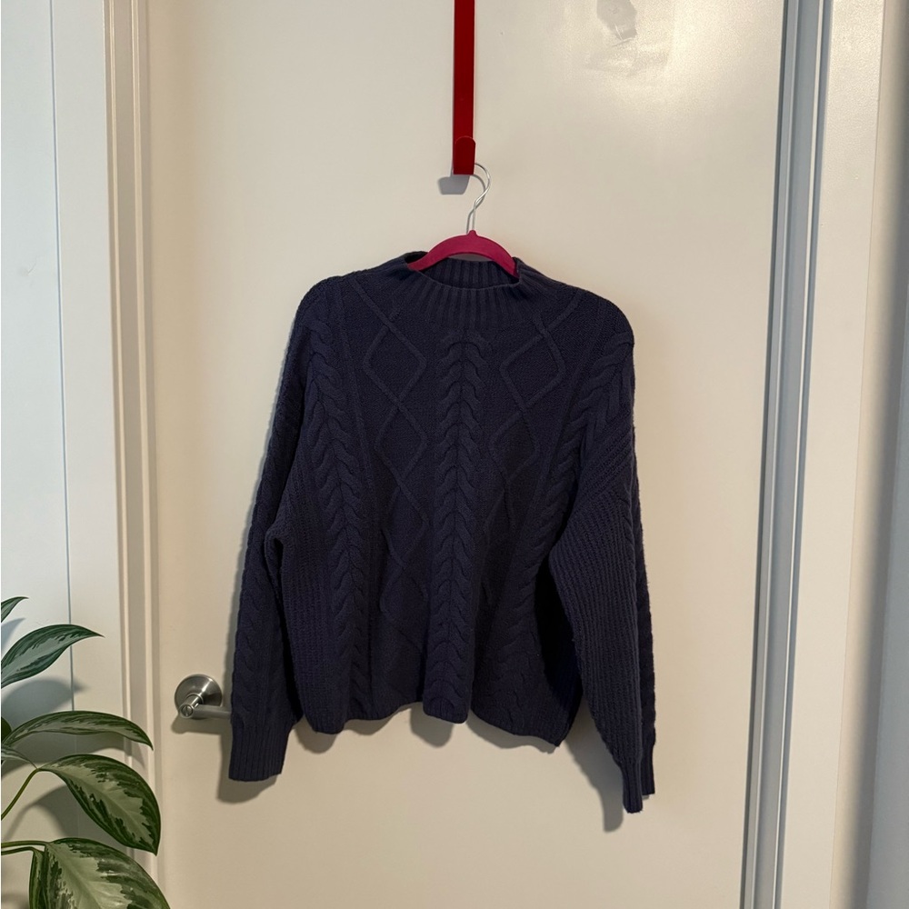 Old Navy Dark Blue Cable Knit Sweater